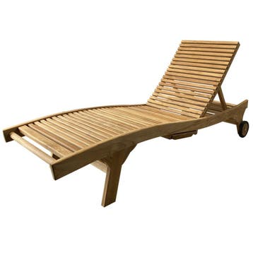 Rio ligbed 200x65xH40cm teak verstelbaar, Tuin en Terras, Ophalen of Verzenden, Nieuw, Teakhout