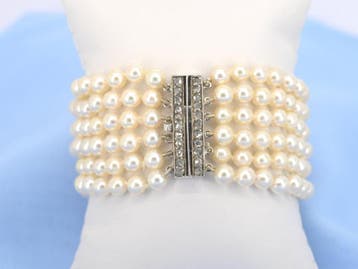platina armband diamanten | 22 stuks | 17 cm | 5 mm, Nieuw