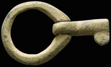 Antieke Romeinse bronzen vouwsleutelhanger - 36 mm - eeuwen