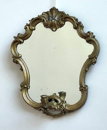 Wandspiegel - Spiegelglas, Walnoot - Wandspiegel met