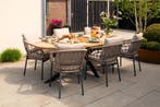 Julia/Prado ovale tuinset - 240x115cm. - 7-delig, Tuin en Terras, Tuinsets en Loungesets, Verzenden, Nieuw, Hout, Tuinset