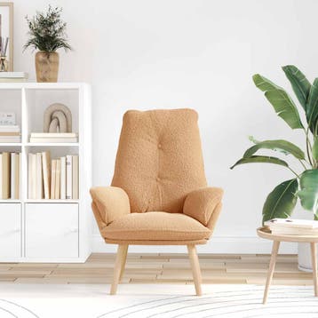 vidaXL Fauteuil Beige 69 x 74 x 93 cm Sherpa Stof, Verzenden, Nieuw
