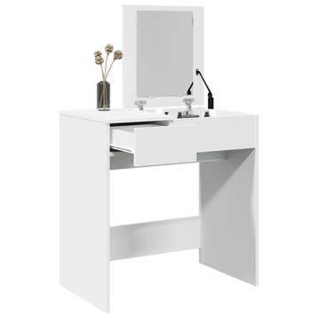 Kaptafel Wit met Spiegel | Retourdeal 58% Korting, Nieuw, Minder dan 100 cm, Modern, Hout