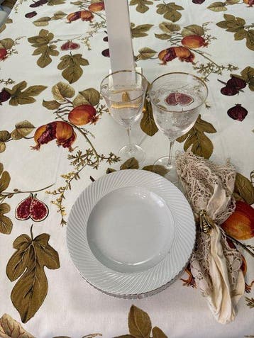 San Leucio - Grote en prachtige herfsttafelkleed met