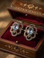 Zonder minimumprijs - Oorbellen - 9 kt. Zilver, Geel goud, Nieuw