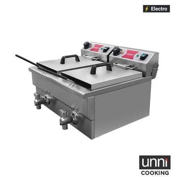 Unnicooking Friteuse | BUDGET | Elektrisch | 8+8L | 50°C/180, Ophalen of Verzenden, Nieuw in verpakking