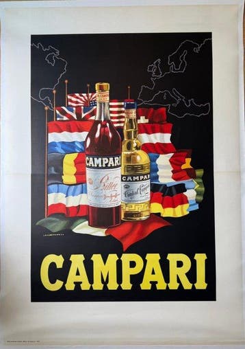 Nino Nanni - Poster Pubblicitario - BITTER CAMPARI- TELATO