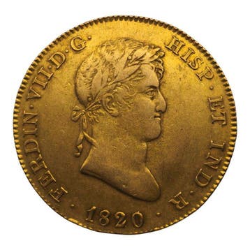 Spanje. Fernando VII. 8 Escudos 1820/19 Madrid GJ