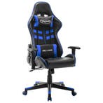 vidaXL Gamestoel kunstleer zwart en blauw, Verzenden, Nieuw, Blauw