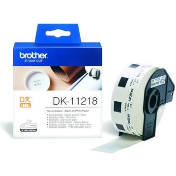 Brother DK-11218 rond label wit (origineel), Verzenden, Nieuw, Brother