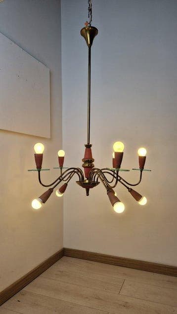 manifattura italiana - Plafondlamp - Glas, Messing