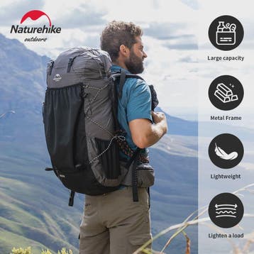 Naturehike 60+5L Wandelrugzak - Grote Capaciteit, Ergonomisc, Caravans en Kamperen, Verzenden, Nieuw