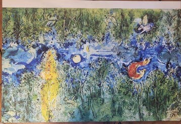 Marc Chagall (1887-1985) - Grande Lithographie double page, Antiek en Kunst