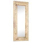 vidaXL Spiegel handgesneden 110x50x2,6 cm massief mangohout, Huis en Inrichting, Woonaccessoires | Spiegels, Verzenden, Nieuw