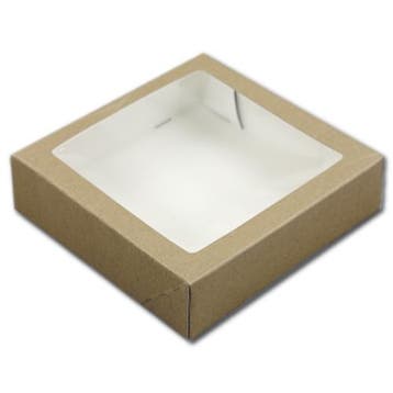 Taartdoos met venster 19x19x5cm. Kraft 3st, Verzenden, Nieuw
