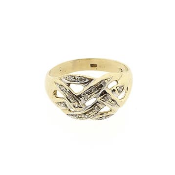 Gouden ring met zirconia, Gebruikt, Ophalen of Verzenden, 17 tot 18, Met edelsteen