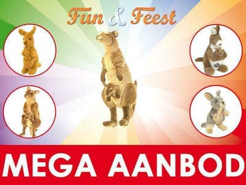 Kangoeroe knuffel - Mega aanbod pluche kangoeroe's knuffels, Ophalen of Verzenden, Nieuw, Overige typen
