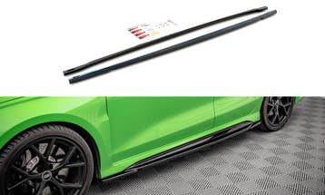 Zijskirts Audi RS3 8Y Limousine Maxton Glans Zwart, Ophalen of Verzenden, Nieuw