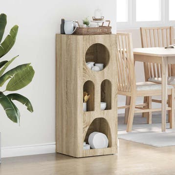 vidaXL Dressoir ELST Sonoma Eiken 40 x 35 x 100,5 cm Bewerkt, Verzenden, Nieuw, Overige houtsoorten, Minder dan 50 cm