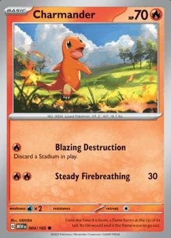 Charmander 004/165 reverse holo pokemon 151, Ophalen of Verzenden, Nieuw, Losse kaart, Foil