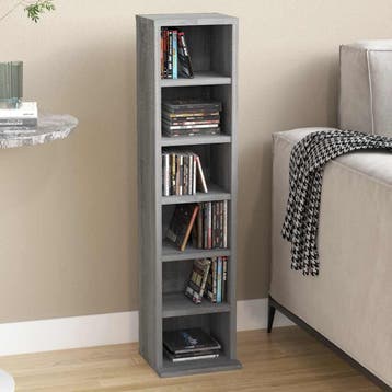 vidaXL Cd-kast 21x20x88 cm bewerkt hout grijs sonoma, Verzenden, Nieuw