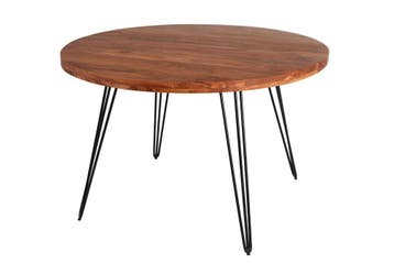 Ronde eettafel SCORPION 120cm natuurlijk acacia massief hout, Huis en Inrichting, Tafels | Eettafels, Ophalen of Verzenden, Nieuw