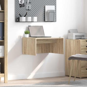 vidaXL Wandbureau Sonoma Eiken Bewerkt hout 60 x 45 x 30 cm, Verzenden, Nieuw