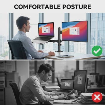 Dubbele Laptop en Monitor Bureauhouder - Volledig Verstelbaa, Computers en Software, Verzenden, Nieuw