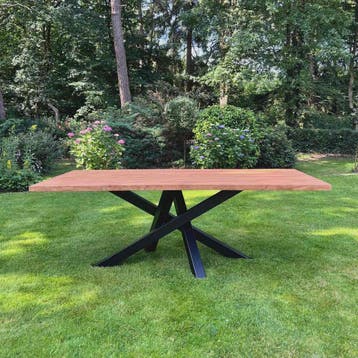 Rechthoekige tuintafel met stalen twistpoot -  180, Ophalen of Verzenden, Nieuw