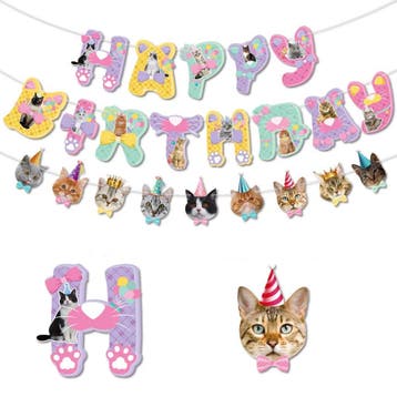 Dubbele kattenslinger Happy Birthday Cats XL, Ophalen of Verzenden, Nieuw