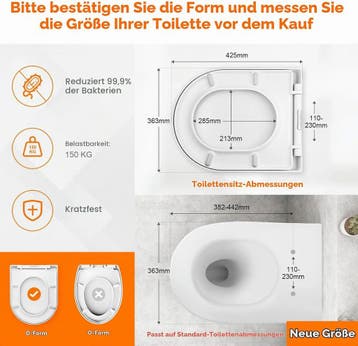 GRIFEMA G951 Premium wc-bril – antibacterieel en krasbest., Verzenden, Nieuw