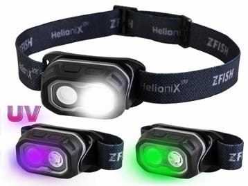 Oplaadbare Hoofdlamp Helionix UV 800 lumen + Opberghoes, Verzenden, Nieuw, Overige typen