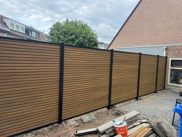 Composiet schutting - Rhombus model, Tuin en Terras, Schuttingen, Nieuw, Aluminium, 6 meter of meer, 1 tot 2 meter