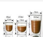 Dubbelwandige Glazen Koffiemok Hittebestendig Design, Verzenden, Nieuw