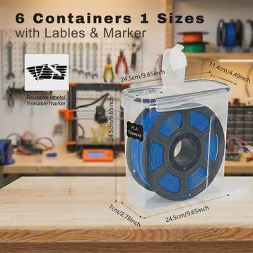 Set van 6 Luchtdichte Filament Opslagcontainers (4L) voor 3D, Verzenden, Nieuw