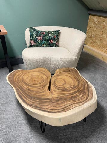 Grillige Suar boomstam Salontafel max 104 bij 80cm, nieuw, 50 tot 100 cm, Teakhout, Nieuw, 5 – 50