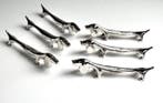 Set of 6 Silver plated Dachshund Knife Rests - Messensteun -, Antiek en Kunst
