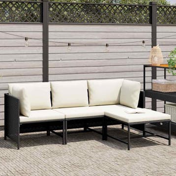 Modulaire Loungeset 4-delig - Laatste Stuk!, 4 zitplaatsen, Hocker, Ophalen of Verzenden, Zo goed als nieuw
