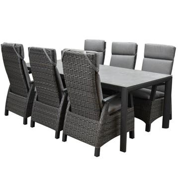 Tunis Angora dining tuinset 220x100x74,5 cm 7 delig, Ophalen of Verzenden, Nieuw
