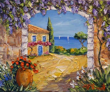 R. Vincent (1954) - La nuit en Provence oeuvre de Vincent