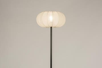 Rietveld Vloerlampen - Zwart, Beige - Stof, Metaal, Huis en Inrichting, Lampen | Vloerlampen, Verzenden, Nieuw