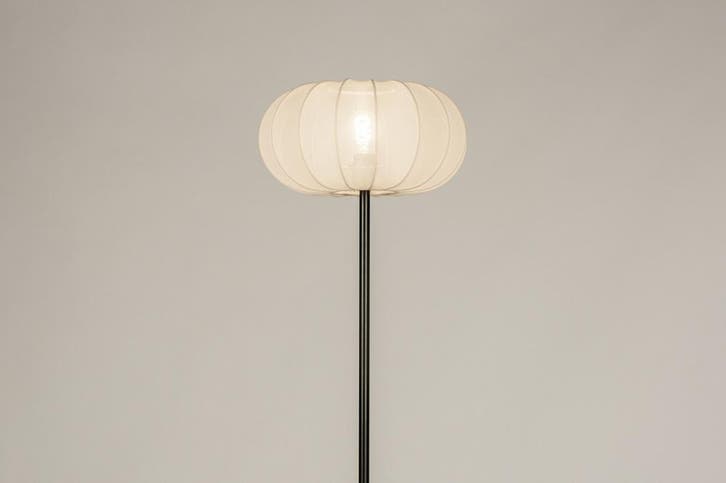 Rietveld Vloerlampen - Zwart, Beige - Stof, Metaal, Huis en Inrichting, Lampen | Vloerlampen, Verzenden