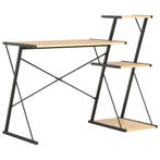 vidaXL Bureau met schap 116x50x93 cm zwart en eikenkleurig, Huis en Inrichting, Bureaus, Verzenden, Nieuw