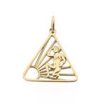 Gouden hanger van het naturisten symbool (Hanger of bedel), Ophalen of Verzenden, Gebruikt, Goud, Overige merken