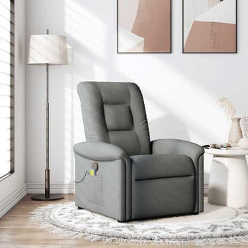 vidaXL Massagestoel Donkergrijze Stof, Verzenden, Nieuw
