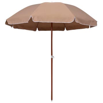 vidaXL Parasol met stalen paal 240 cm taupe, Verzenden, Nieuw, 2 tot 3 meter