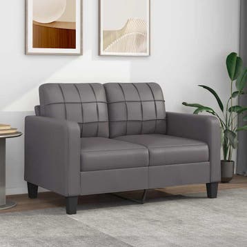 vidaXL Tweezitsbank 120 cm kunstleer grijs, Verzenden, Leer, Minder dan 150 cm, Nieuw