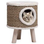 vidaXL Kattenhuis met houten poten 41 cm zeegras, Verzenden, Nieuw