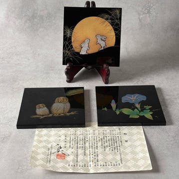 Paneel - lak	Urushi - Japan - Chinkin (Zonder, Antiek en Kunst