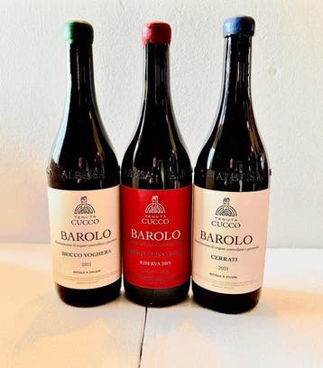 2019 Ris., 2021 Cerrati & 2021 Bricco Voghera, Tenuta Cucco, Nieuw